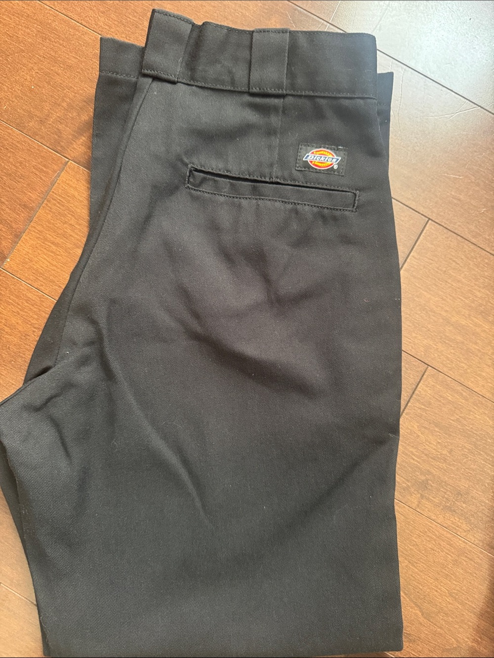 Dickies Black Straight-Leg Work Pants with Logo Patch